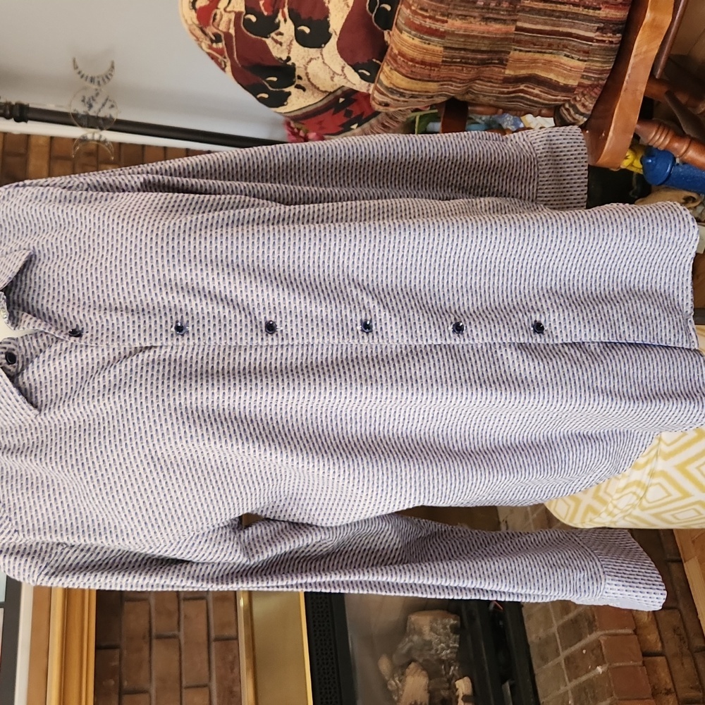 Robert Graham 2XL Button Front Dress Shirt Ecletic Decorated Cuffs Classic Fit